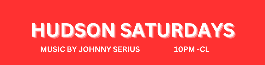 Event poster for Hudson Saturdays, music night.